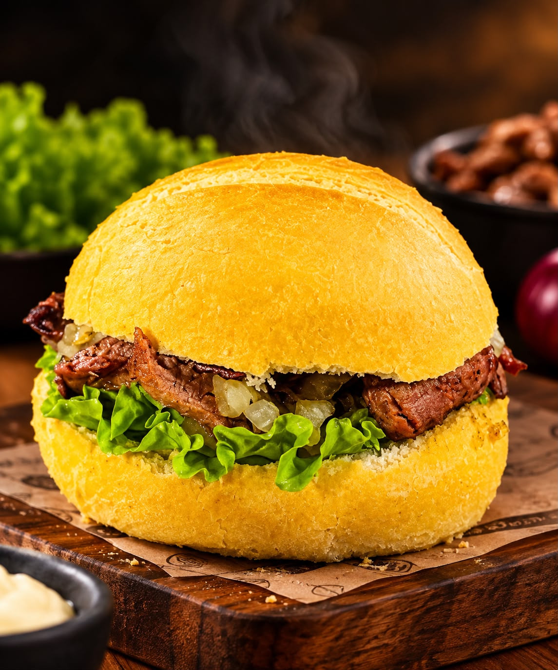 CHURRAS NO PAO(CARNE COM BARBECUE) 