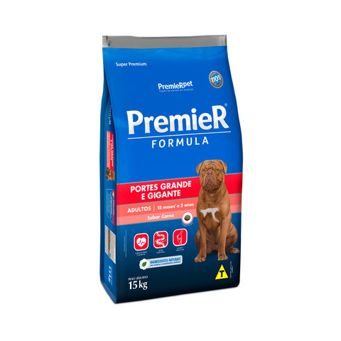 Premier Formula Cães Adultos de Raças Grandes e Gigantes 15Kg Sabor Carne 