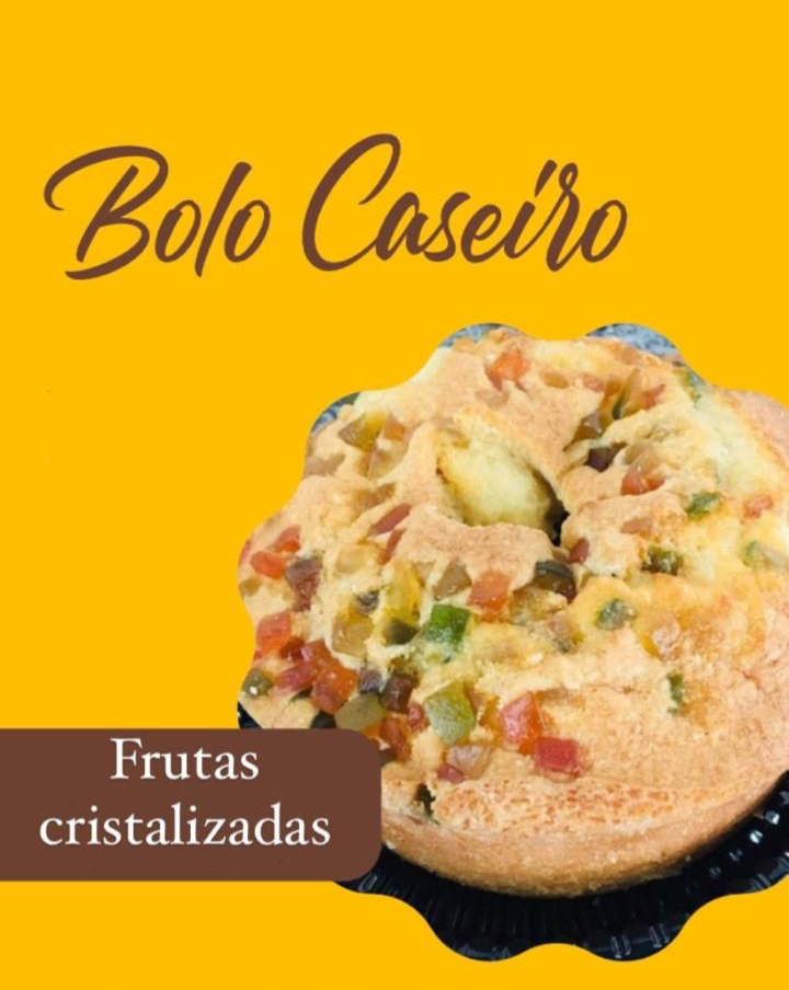 BOLO CASEIRO DE FRUTAS CRISTALIZADAS