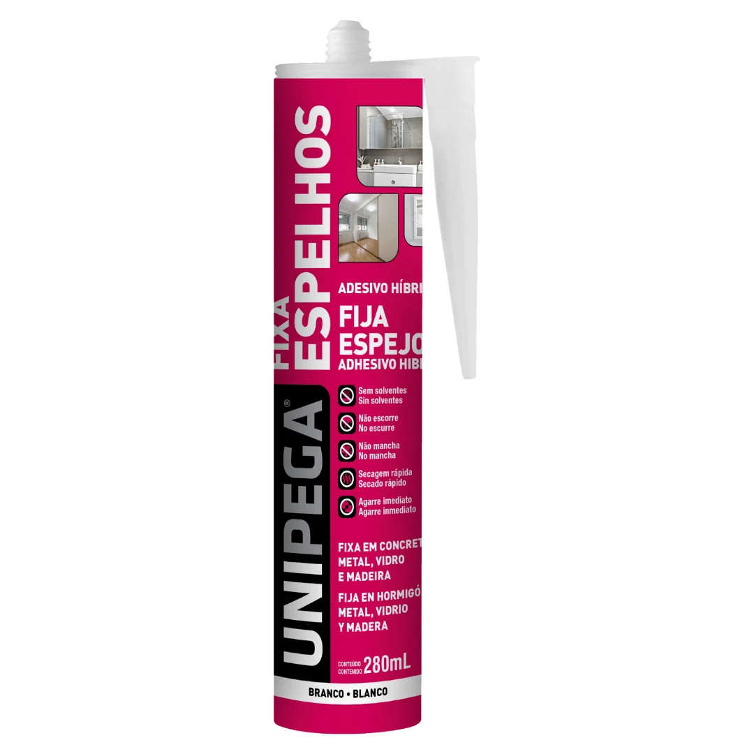 Fixa Espelho Branco 280g -Unipega