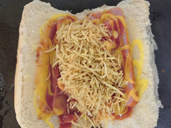 Hot dog de Bacon no pão prensado sem Purê (Cópia)