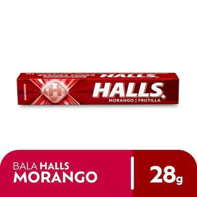 Bala de Morango Halls 28g