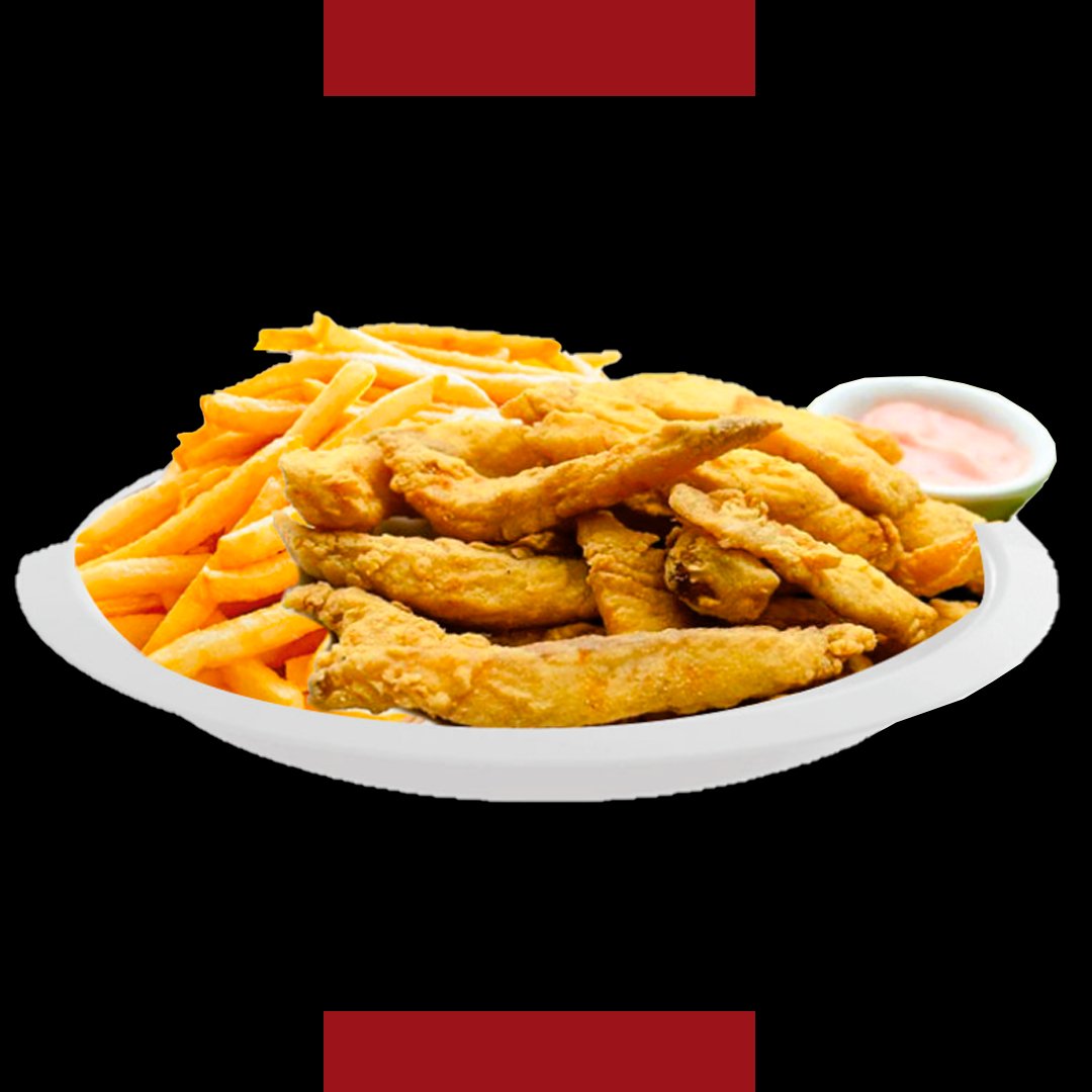 Isca de Peixe C/ Batata Frita - Porção de Tilápia