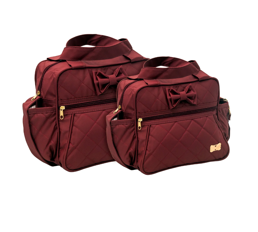 Kit Bolsa Mave Baby Vinho - 2 Peças 
