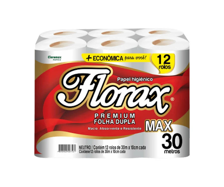 Papel hig florax f dupla 30m c/12 