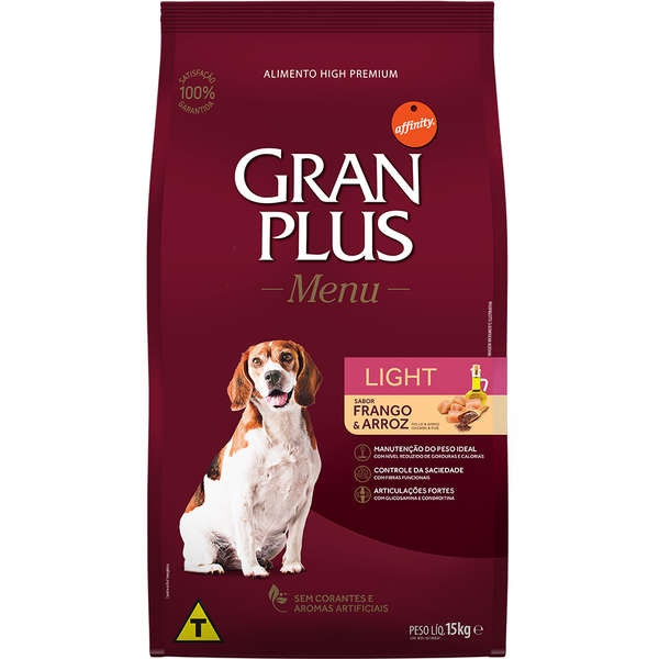 Ração Affinity PetCare GranPlus Menu Light Frango e Arroz para Cães Adultos 15kg