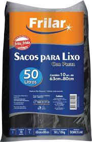 Saco p/ lixo Frilar 50L c/10un