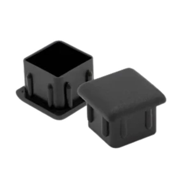 Ponteira Interna Quadrada PVC 20x20mm Preta