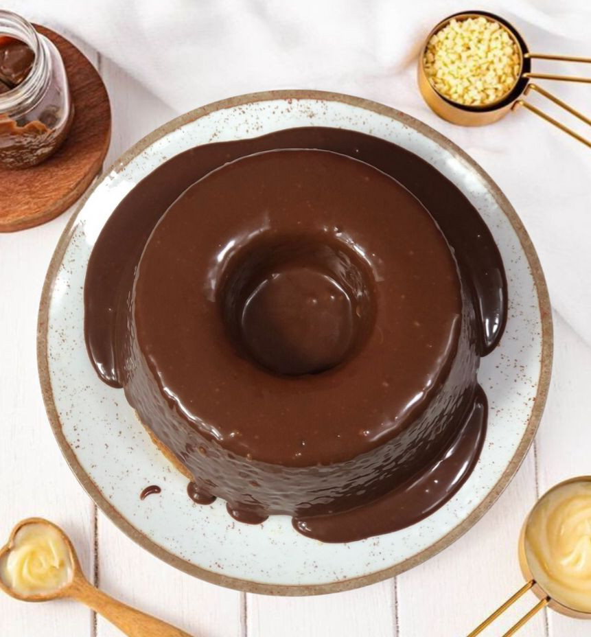 Chocolate com Ganache - Bolo caseiro
