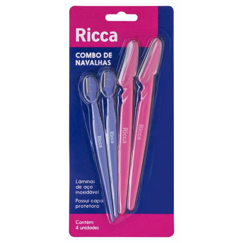 NAVALHA P/ SOBRANCELHA RICCA C/4UN