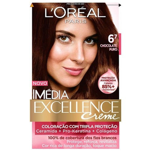 Tintura para Cabelo L'oréal Imédia Excellence Chocolate Puro 6.7