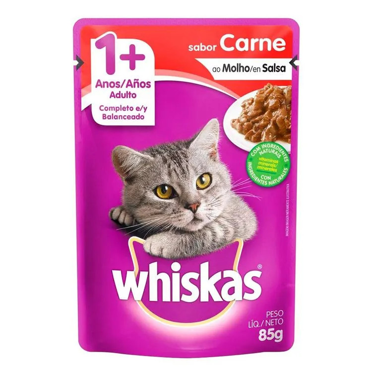 SACHÊ WHISKAS 85G CARNE RAÇÃO