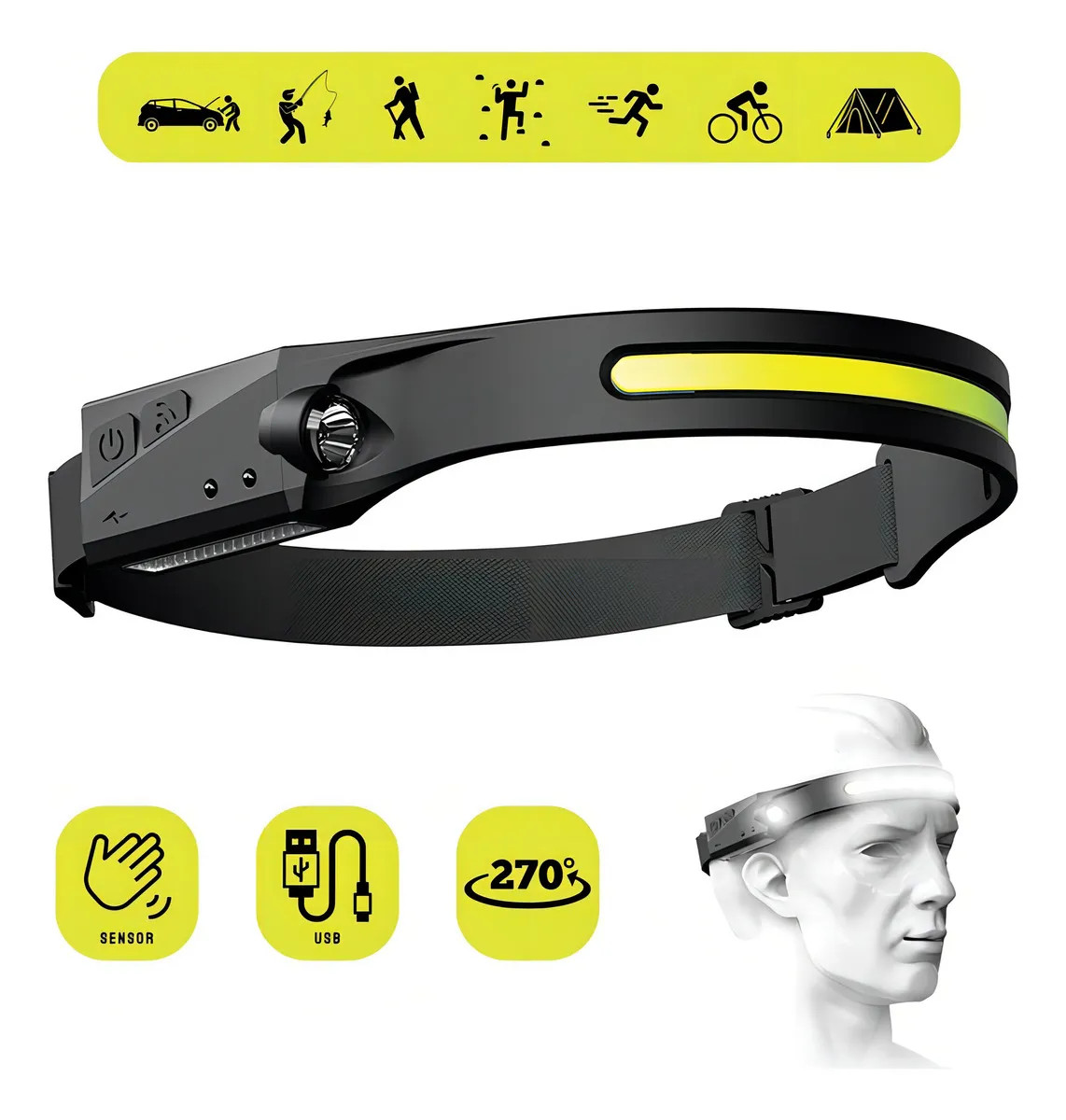 LANTERNA LED CABEÇA ATOPY RECARREGAVEL