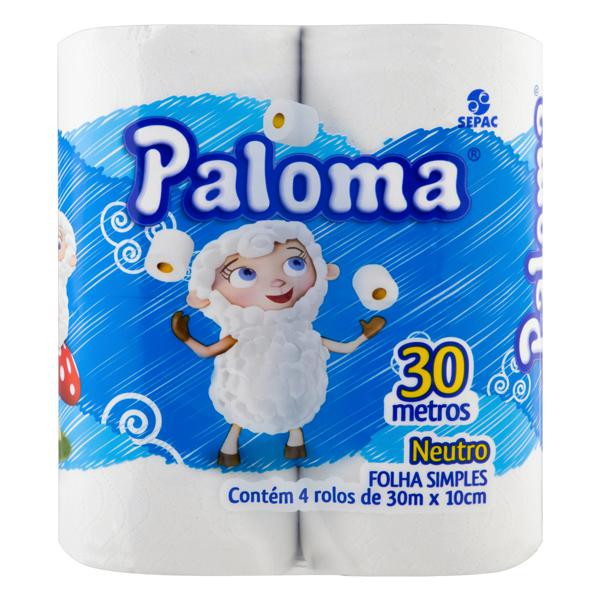 PAPEL HIG PALOMA "NEUTRO" 30M C/4UN