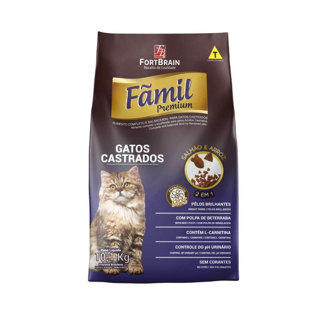 Fãmil Gatos Castrados Salmão e Arroz 
