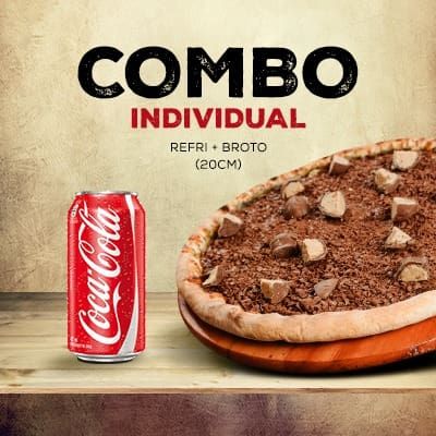 1 Pizza Broto 20cm + 1 Coca-Cola Lata