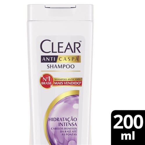 Shampoo Anticaspa Hidratação Intensa Clear 200ml