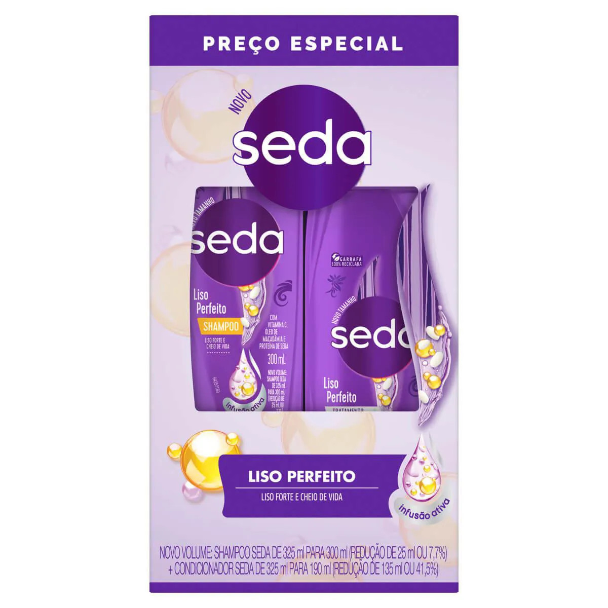 Kit Seda Sh+Cond Liso Perfeito 490ml