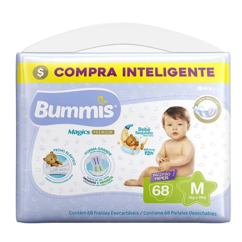 Fralda Bummis Hiper Pacotão M - Pacote com 68 unidades (Cópia)