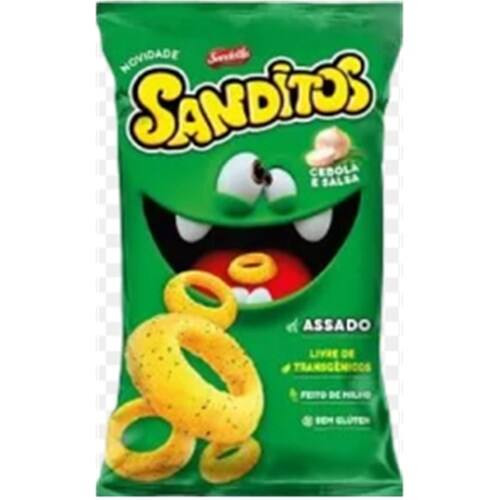 Salgadinho Sanditos Sabor Cebola e Salsa Embalagem 140g