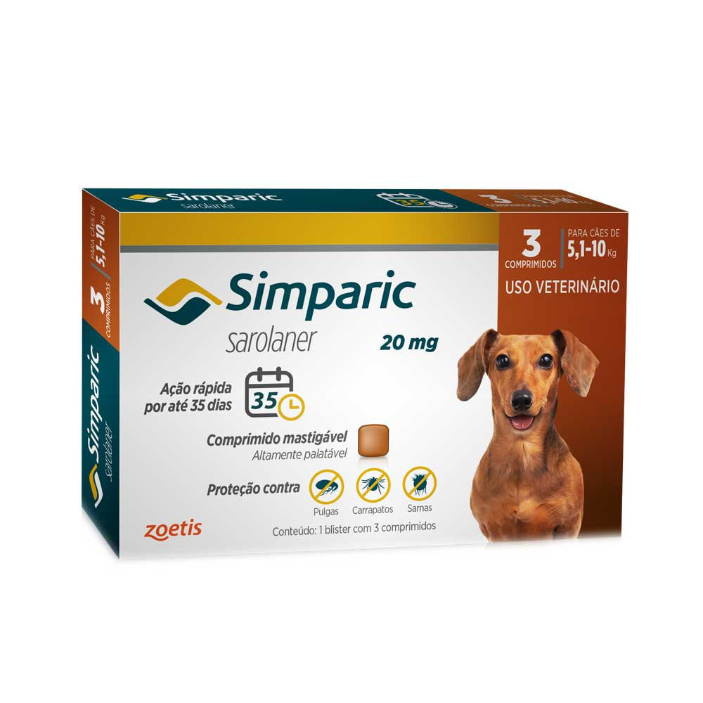 Simparic  5.1 a 10 kg - 3 Tabletes