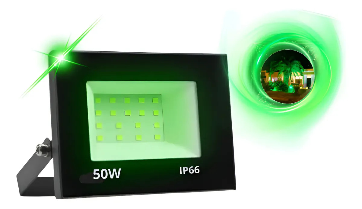Refletor Holofote Verde Led 50w Ip66 Potente
