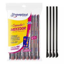 CANUDO MEXEDOR STRAW PRETO C/100