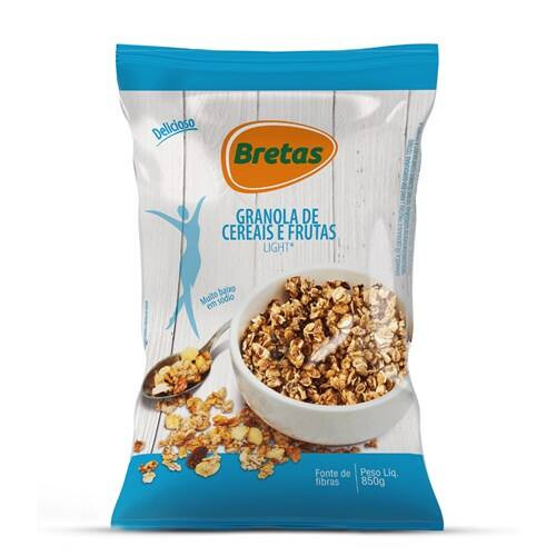 Granola de Cerais e Frutas Light Bretas 850g