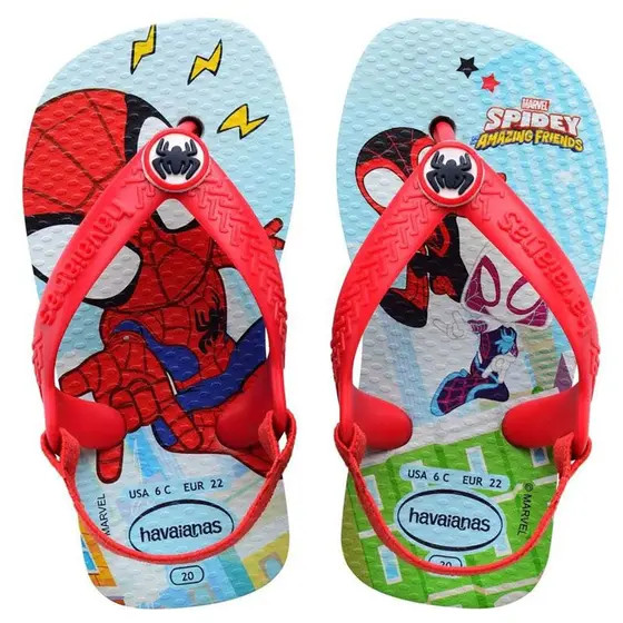 CHINELO HAVAIANAS BABY MARVEL AZUL/VERM HOMEM ARANHA