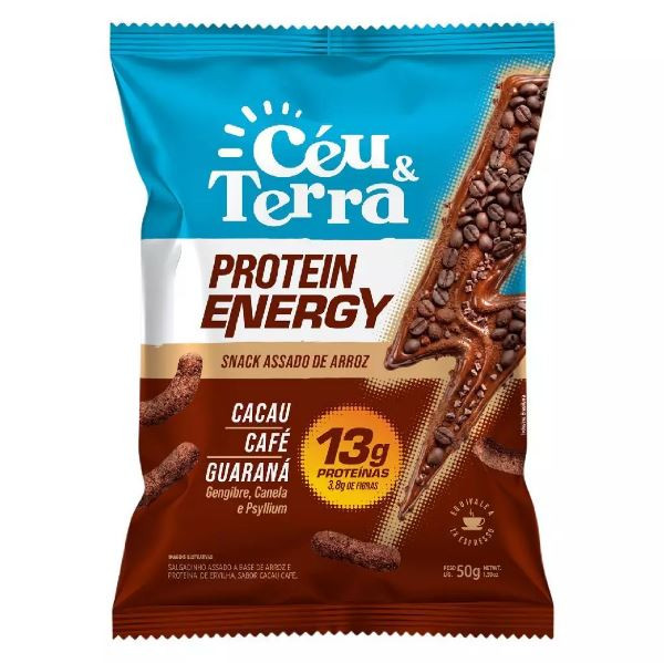 CHIPS DE ARROZ PROTEIN ENERGY CACAU CAFE 50G