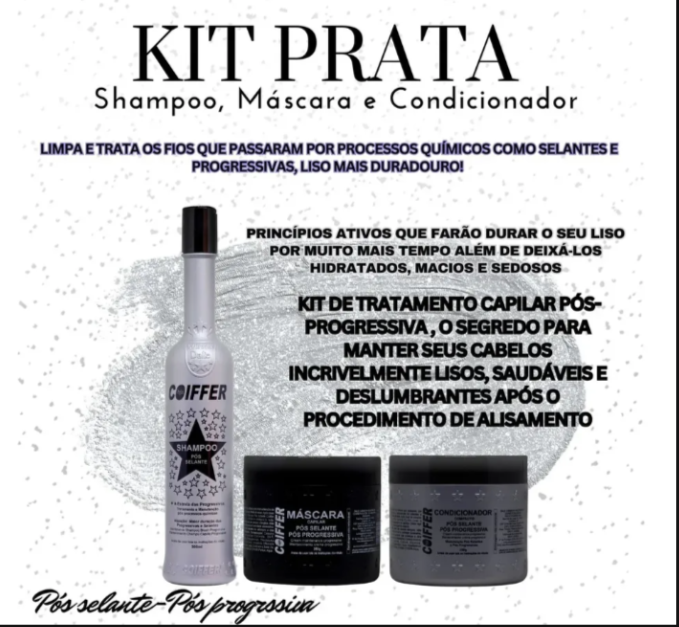 KIT MANUTENÇÃO PRATA COIFFER C/ 3 PROD.