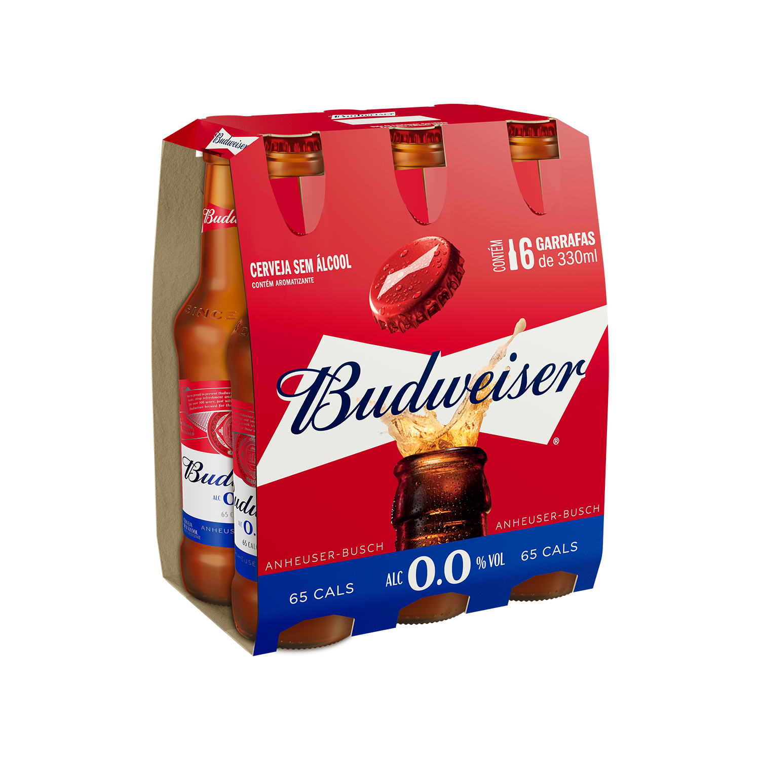 Budweiser 0,0% Alcóol 330ml - Pack de 6 unidades