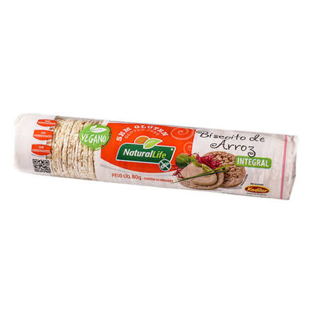 Biscoito Arroz Natural Life Vegan Zr Glut Mini 80g