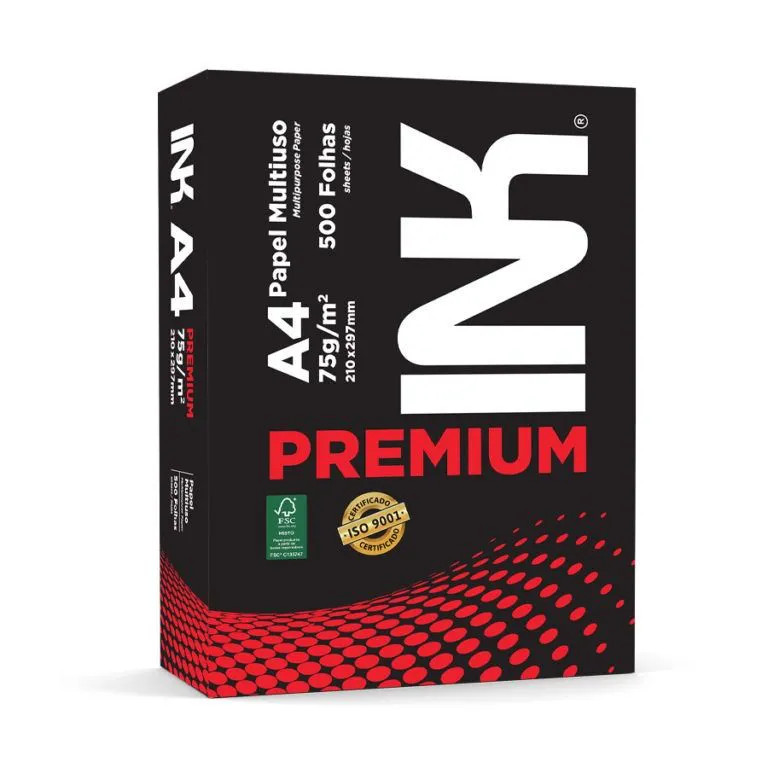 PAPEL SULFITE INK PREMIUM A4 C/500FLS**