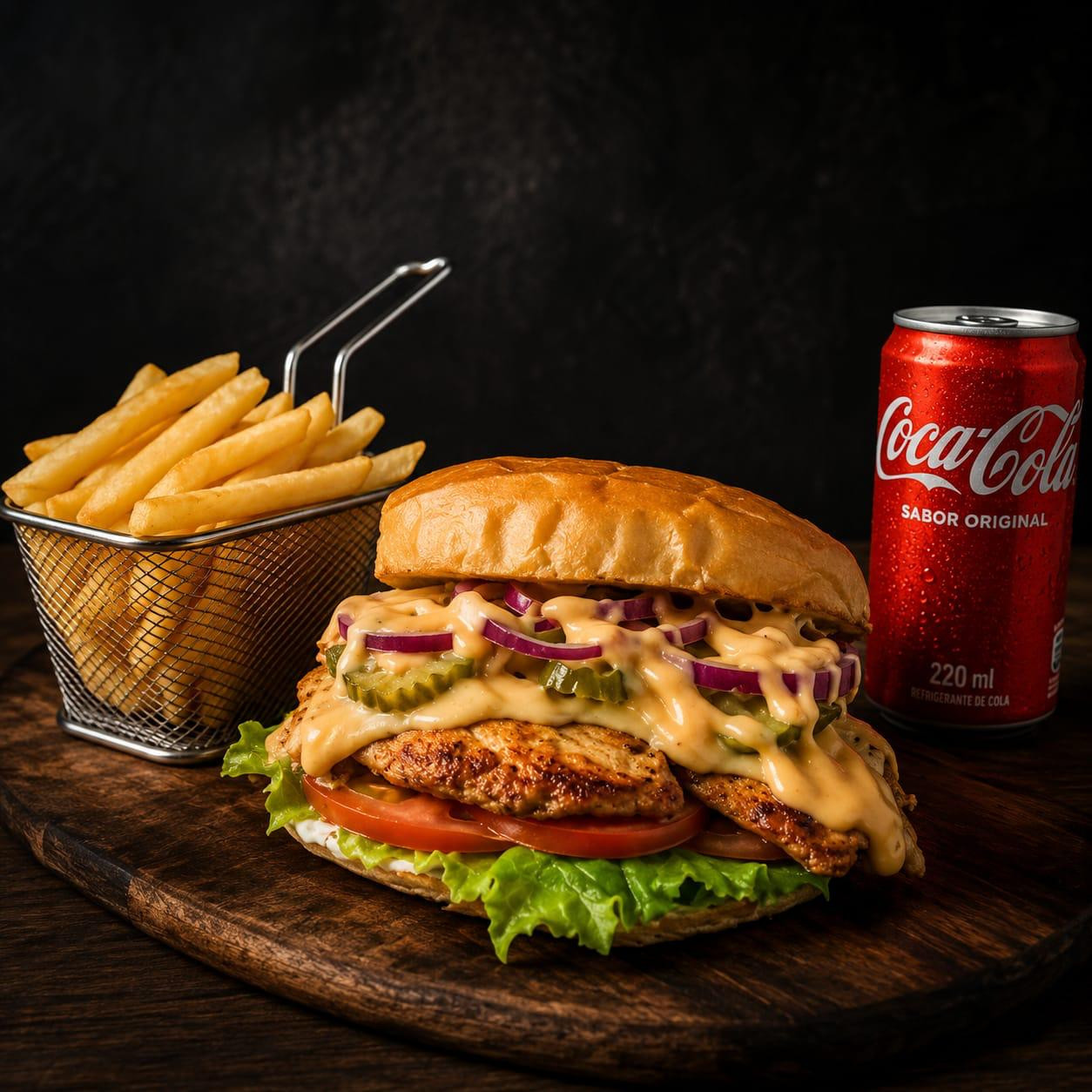 Combo Frango Grelhado+Batata P+ Coca 220Ml