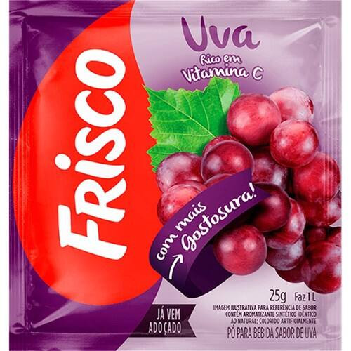 Refresco em Pó Frisco Uva Sachê 25g