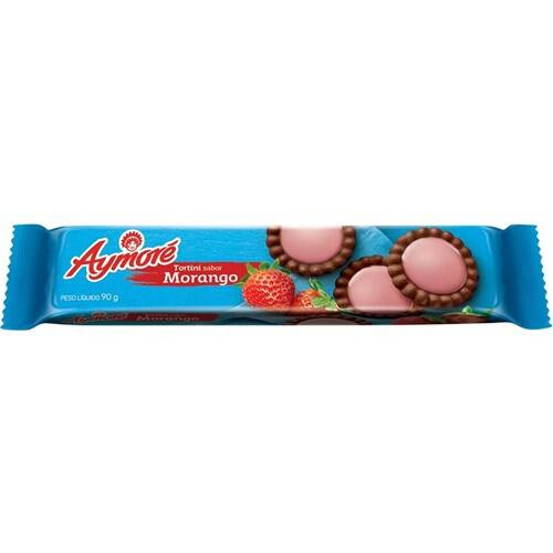 Biscoito Aymoré Tortini Morango 90g