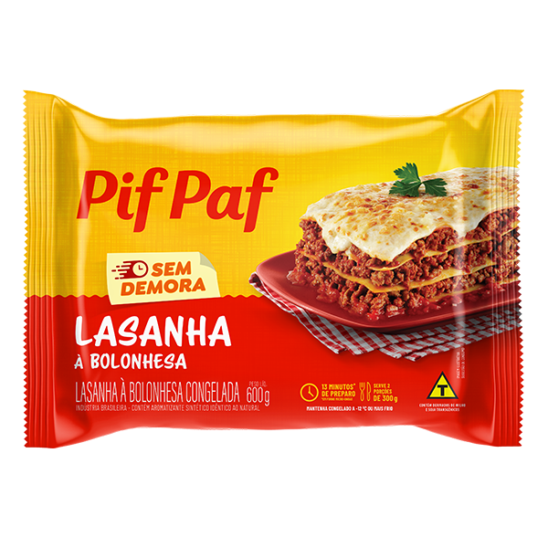 Lasanha Congelada Pif Paf Bolonhesa Embalagem 600g