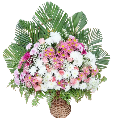 CESTA COM FLORES DO CAMPO