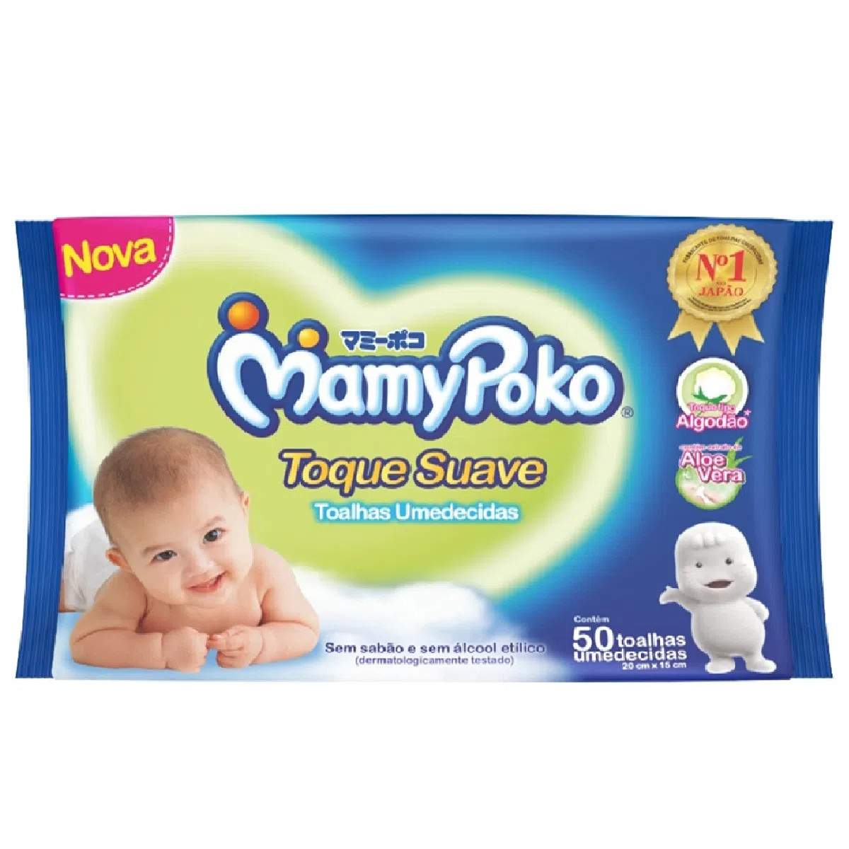 LENÇO UMEDECIDO MAMYPOKO "TOQUE SUAVE" C/50UN