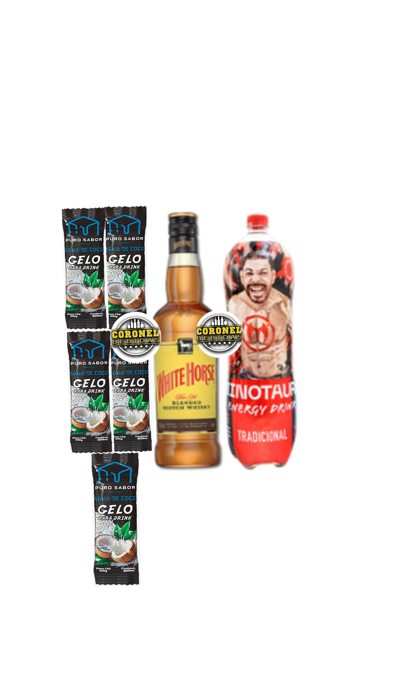 Cavalo Branco 1L + 1 Minotauro + 5 Gelo de coco