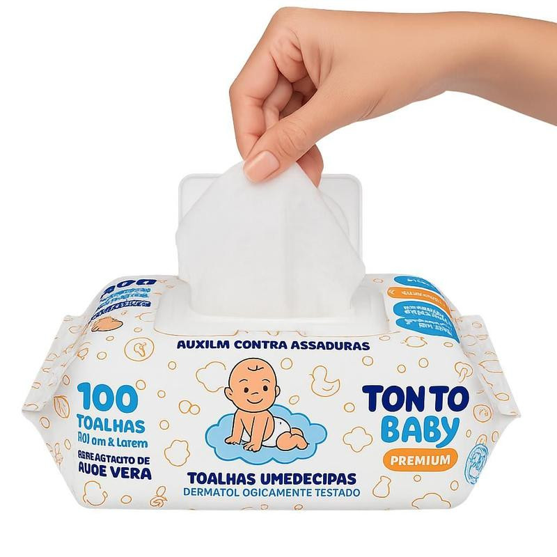 Toalhas Umedecidas Ton Ton Premium - 100 unidades 