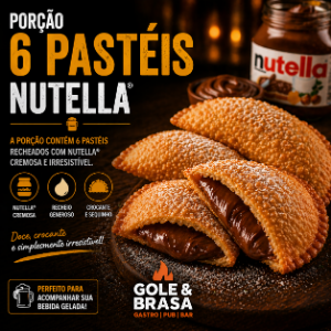 PORCAO 6 PASTEIS NUTELLA