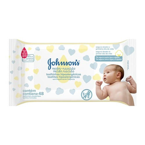 Toalha Umedecida Recém-Nascido sem Perfume Johnson's 48un