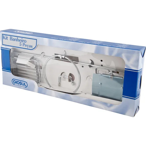 KIT BANHEIRO CROMADO GIOSUL C/5PÇS
