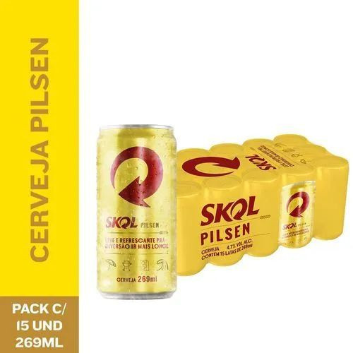 CERVEJA SKOL PILSEN LT 269ML PACK 15 UN