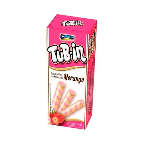 Biscoito Tubin Morango 48g