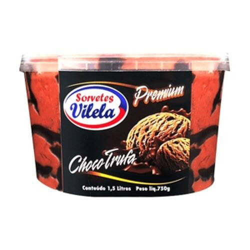 Sorvete de Massa Vilela Premium Choco Trufa Embalagem 750g