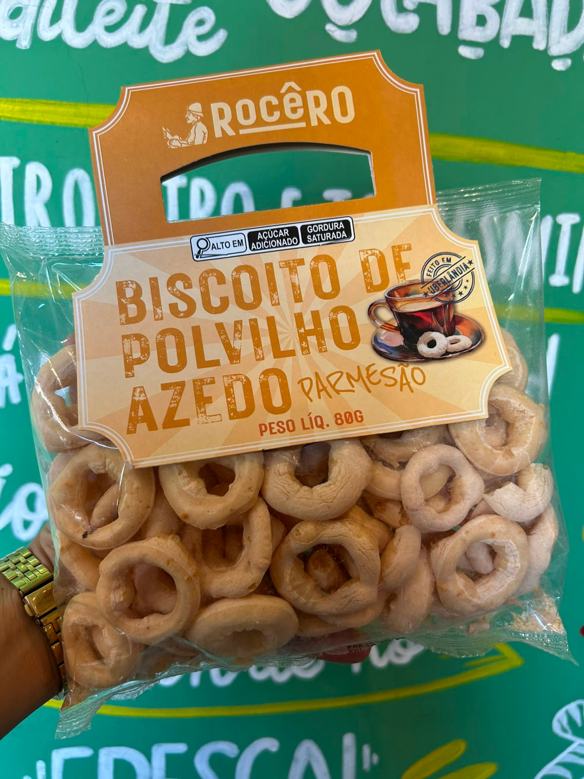 Biscoito de Polvilho Azedo com Parmesao - 80g