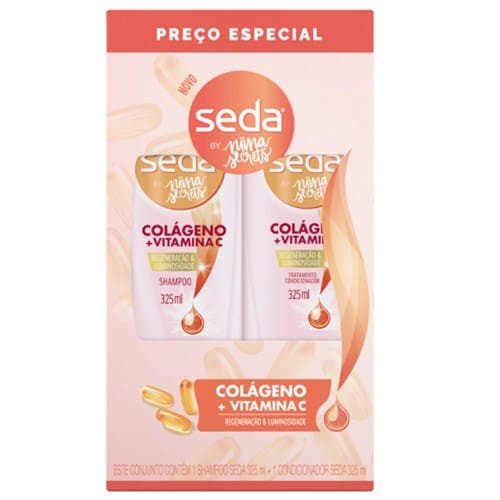 Kit Shampoo + Condicionador By Niina Secrets Colágeno e Vitamina C Seda 325ml
